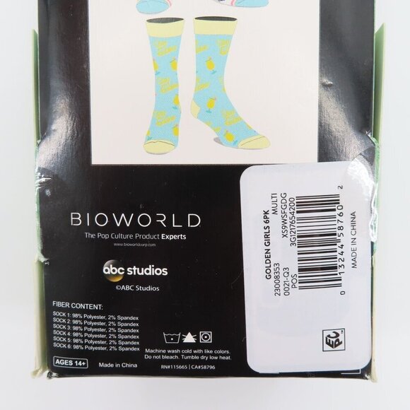 Bioworld Golden Girls 6 Pair Casual Crew Socks Mens 8-12 UPC 013244587602 NEW - Picture 12 of 14